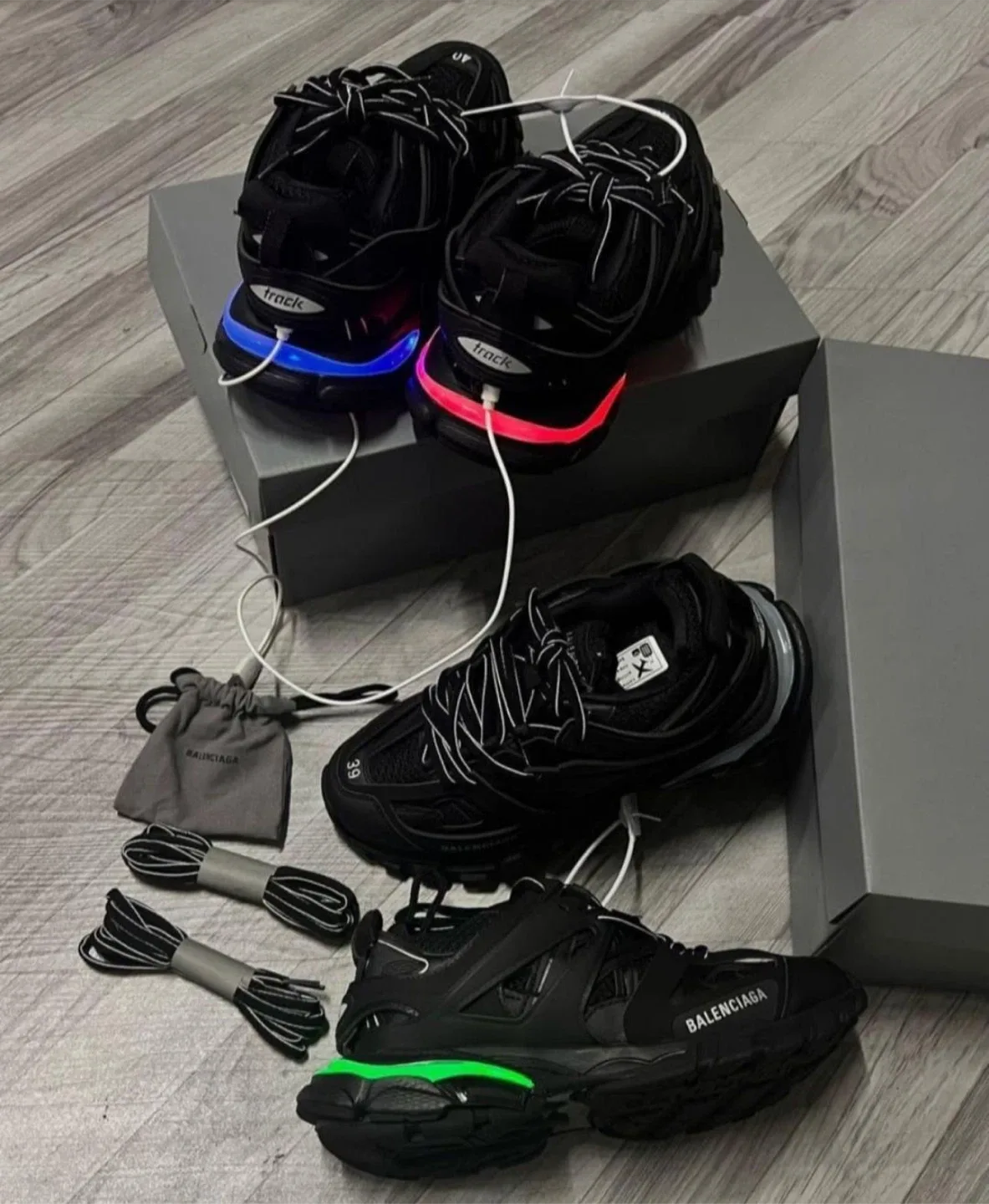 Balenciaga Track LED Sneakers - Black image indicator(2)