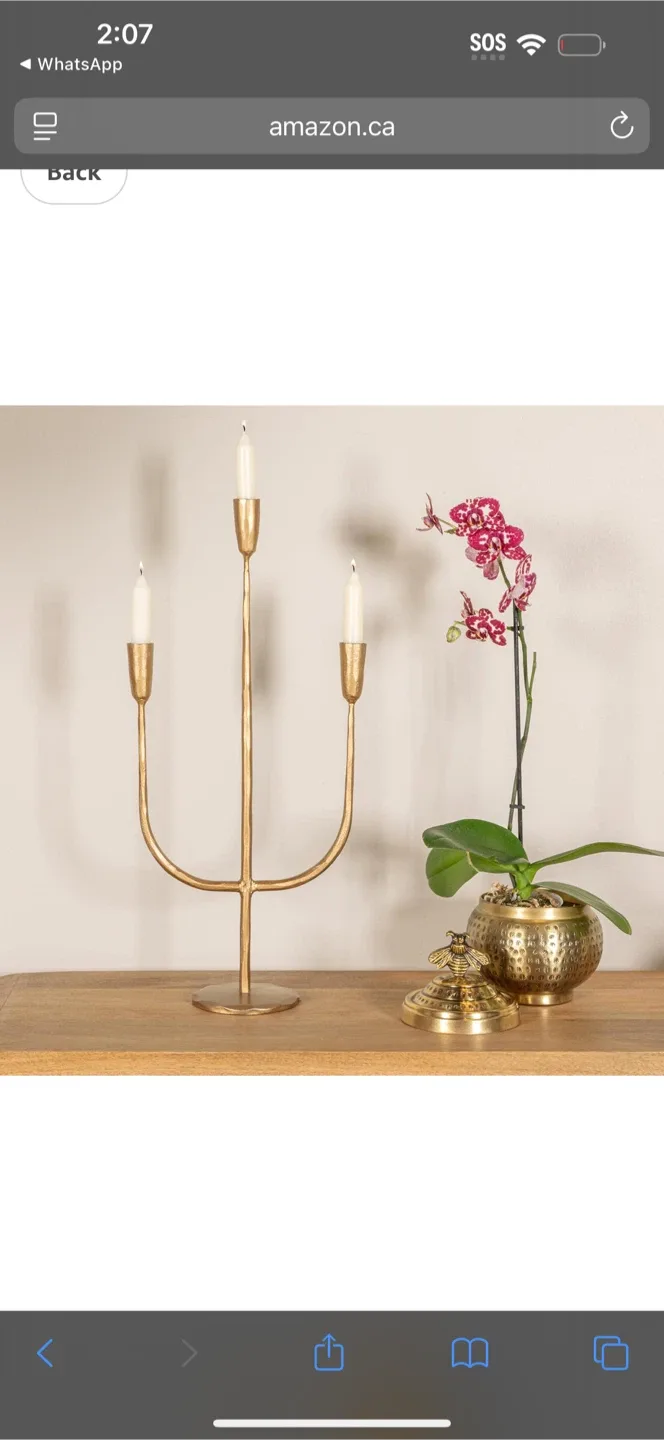 Gold Metal Candelabra Candle Holder thumbnail