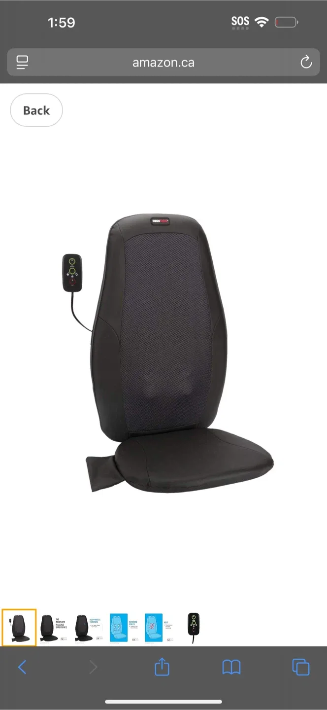 ObusForme Shiatsu Cushion with Heat - Deep Kneading thumbnail