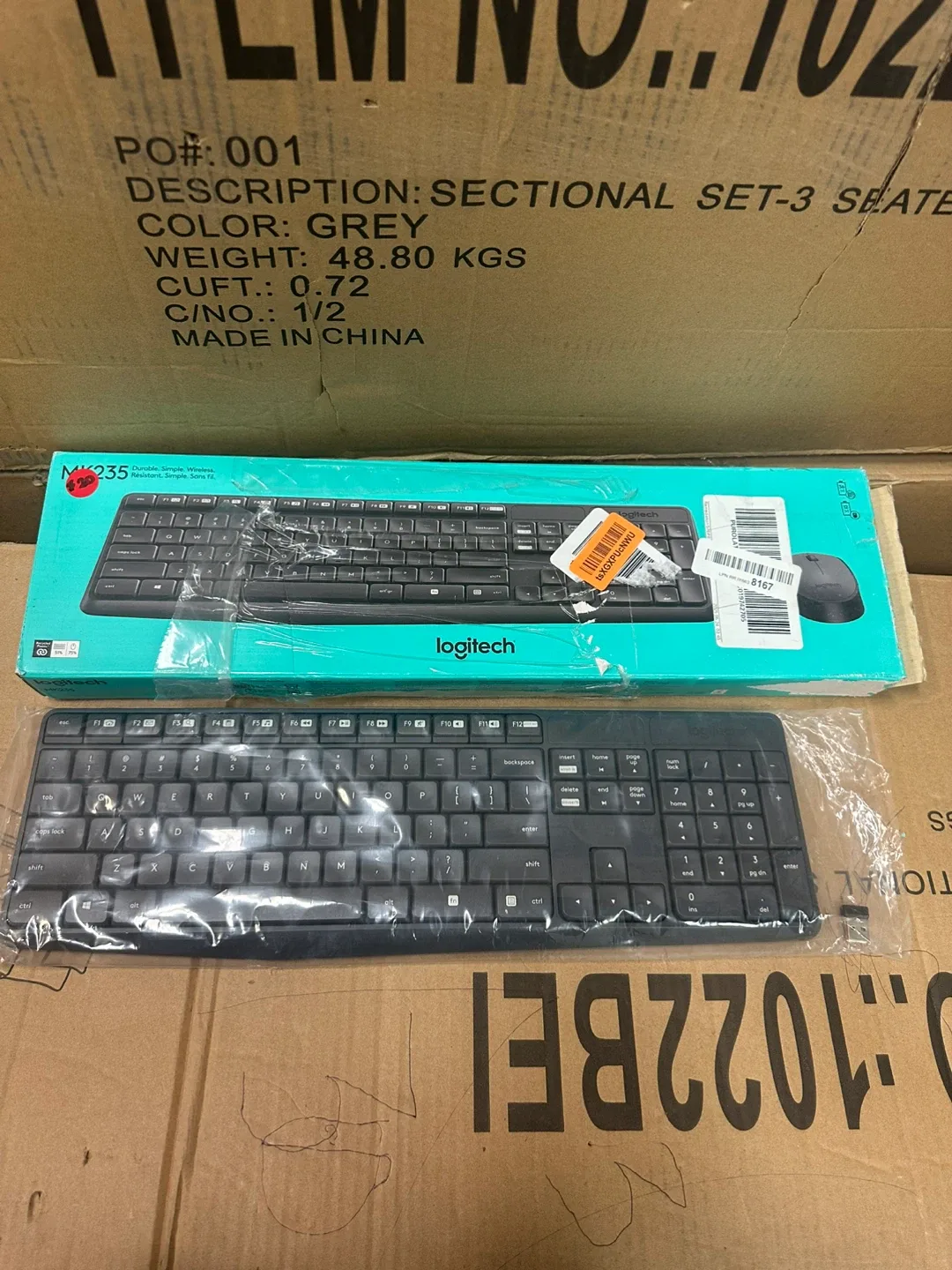 Logitech MK235 Wireless Keyboard and Mouse - Grey thumbnail