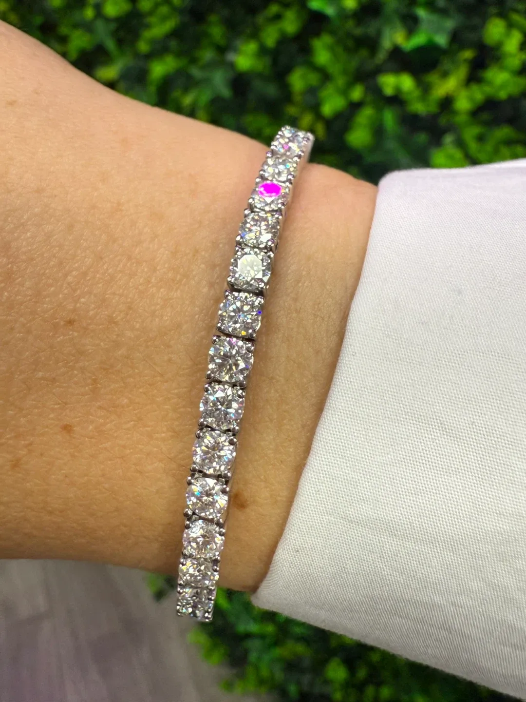 Silver Moissanite Diamond-like Tennis Bracelet image indicator(7)