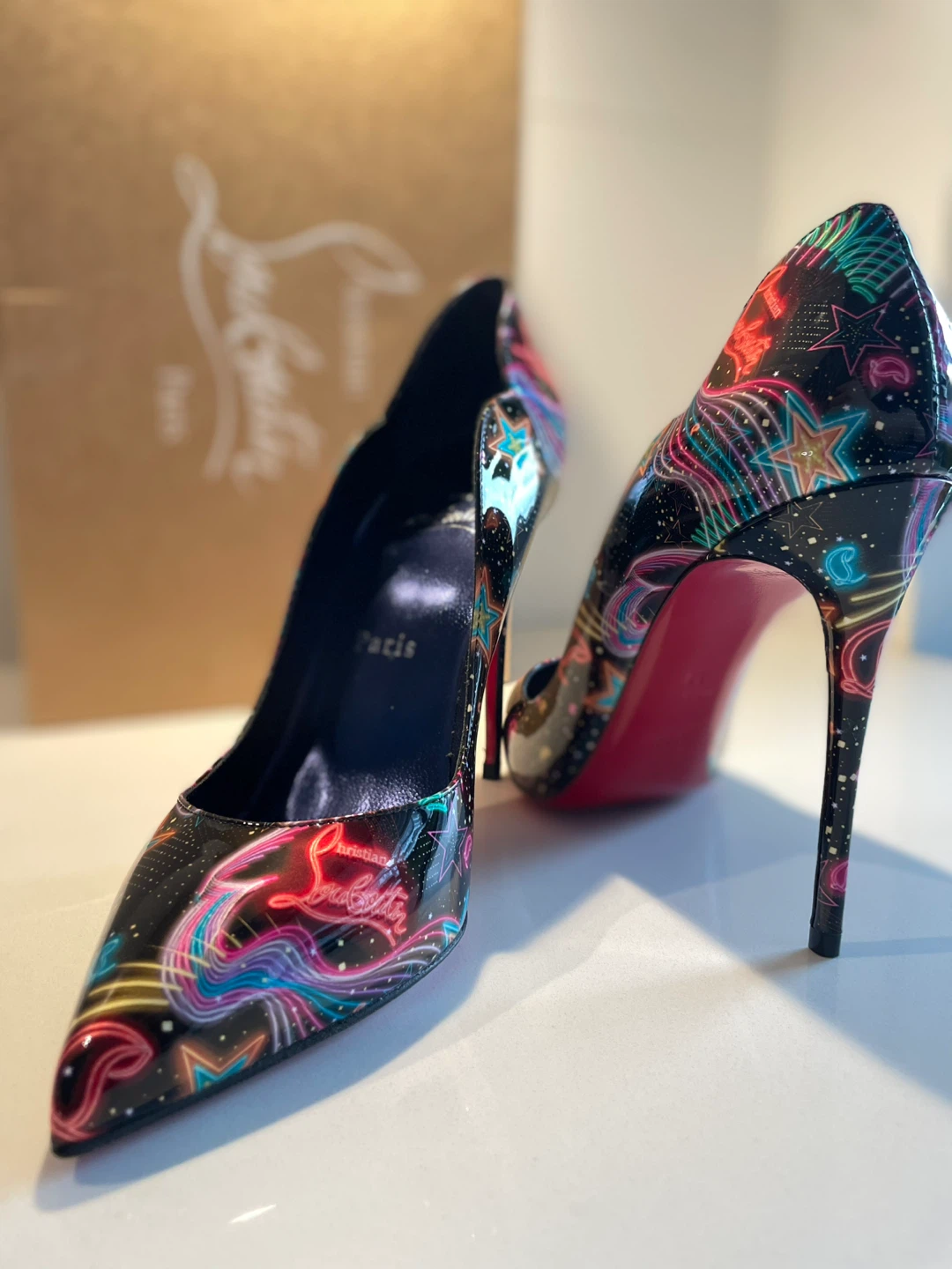 CHRISTIAN LOUBOUTIN Hot Chick 100mm Patent Starlight Heel - photo 2