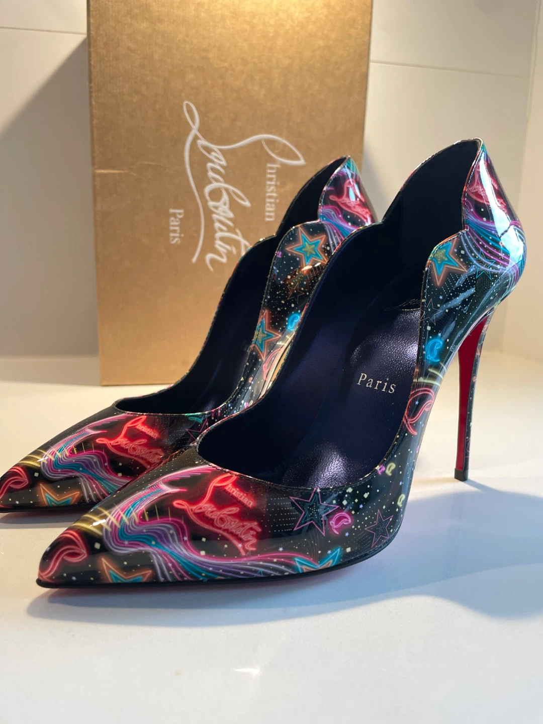 CHRISTIAN LOUBOUTIN Hot Chick 100mm Patent Starlight Heel