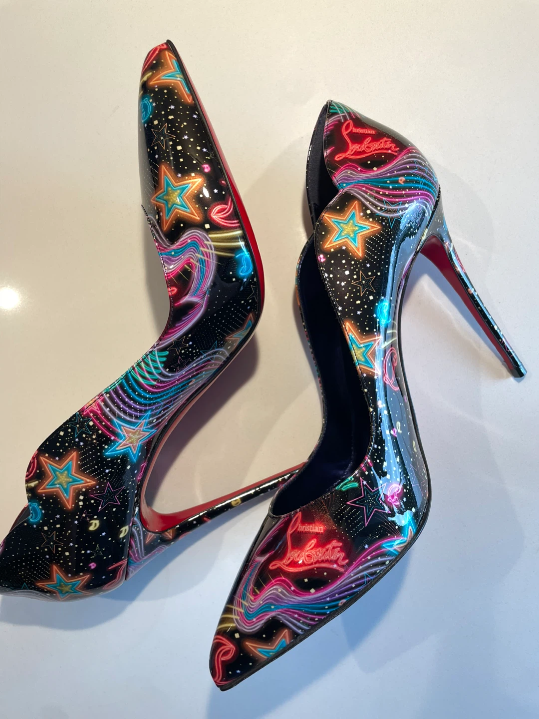 CHRISTIAN LOUBOUTIN Hot Chick 100mm Patent Starlight Heel - photo 3