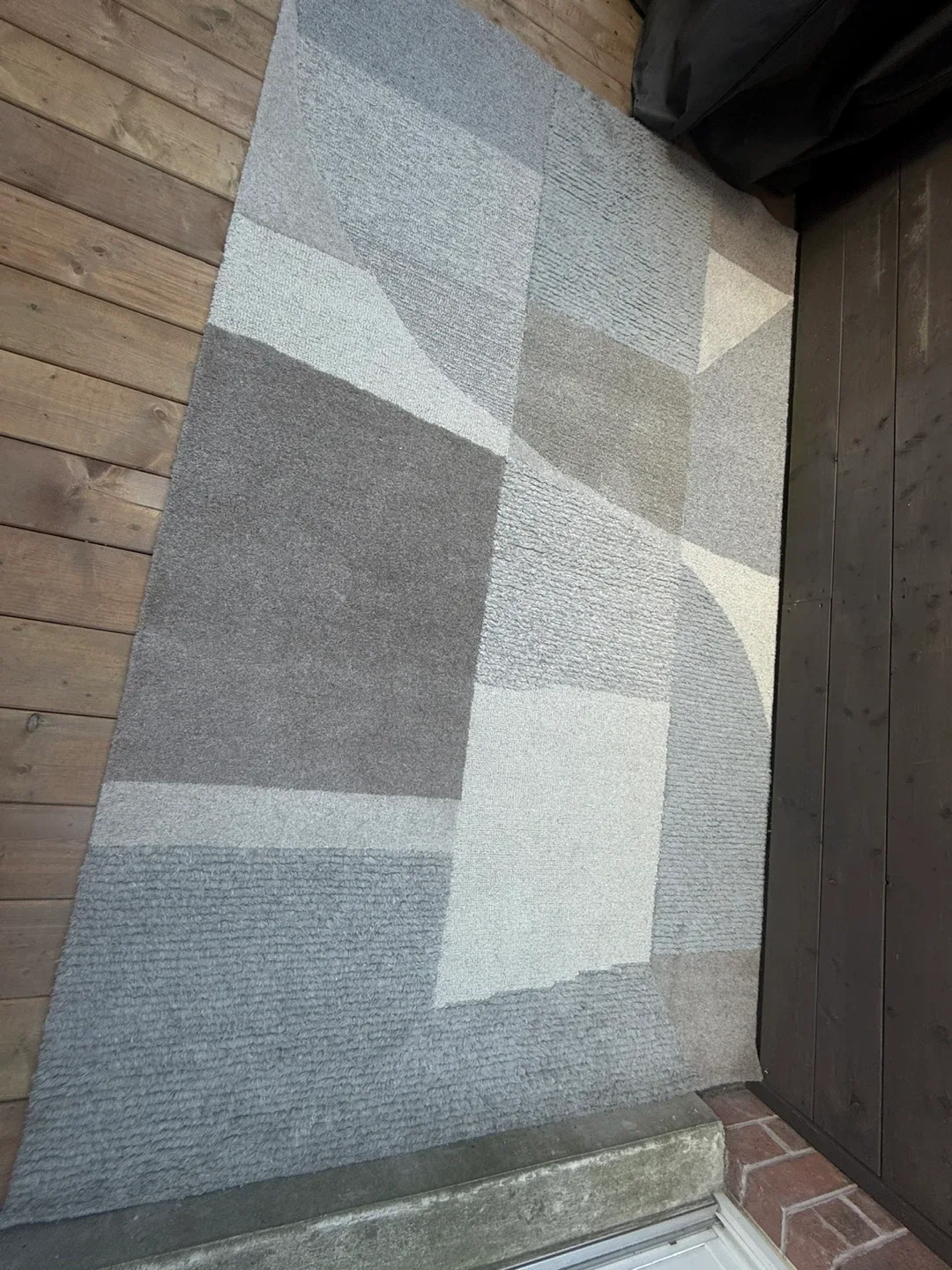 Modern 80%Wool 20% Cotton 5’x7’Grey Area Rug image indicator(2)