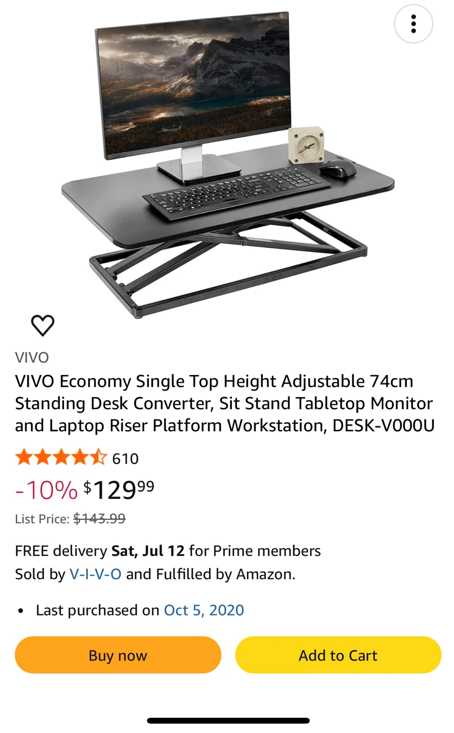 VIVO Height Adjustable Standing Desk Converter - photo 4