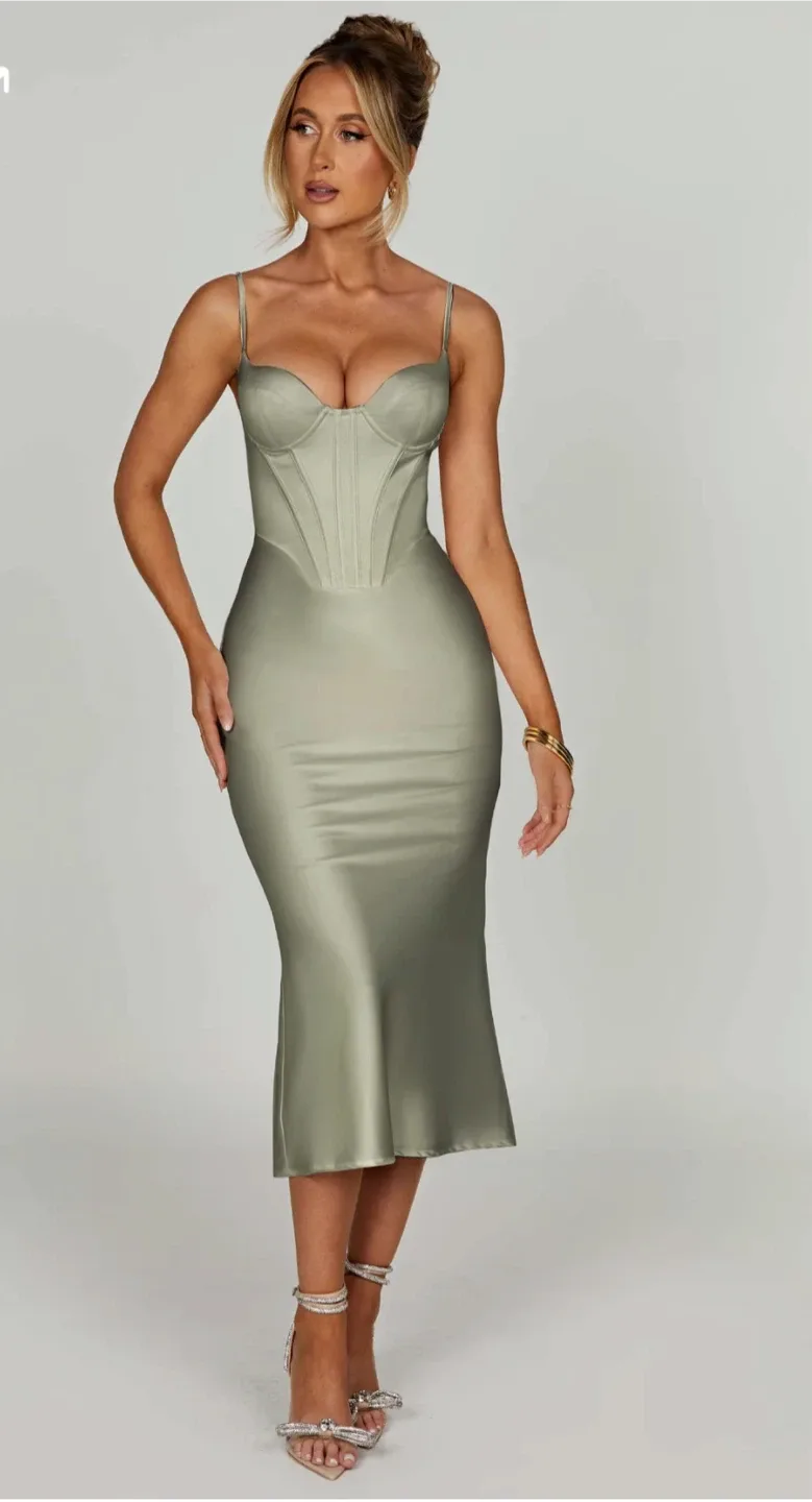Babyboo Sage Green Corset Dress