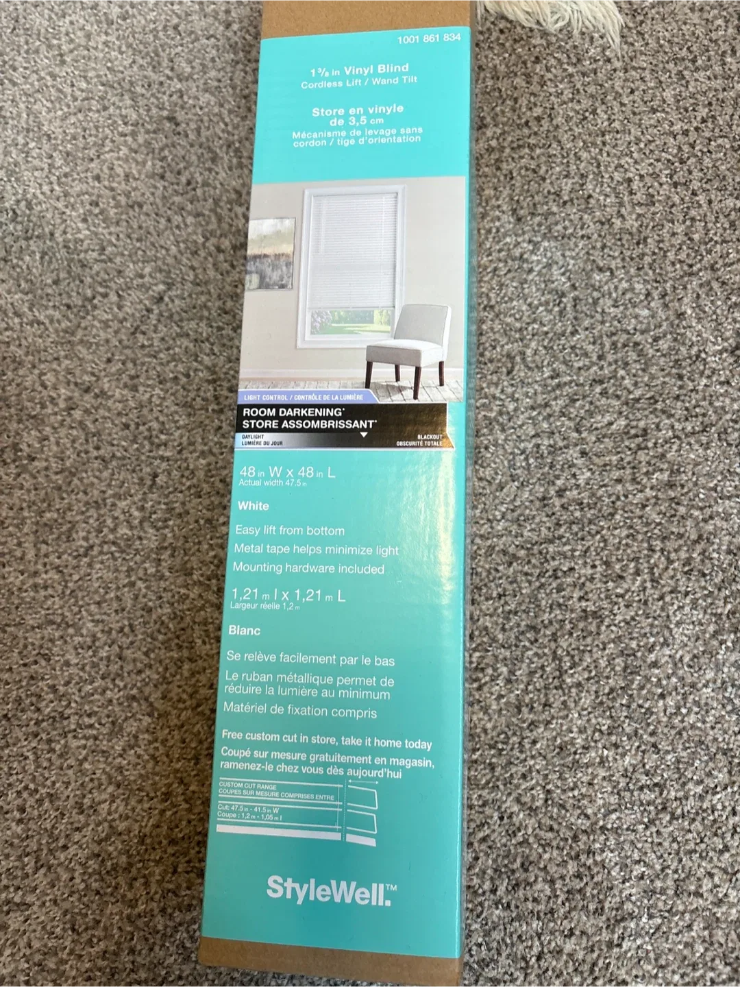 StyleWell 1 3/8 in Vinyl Blind, 44x48 White 🧡 thumbnail