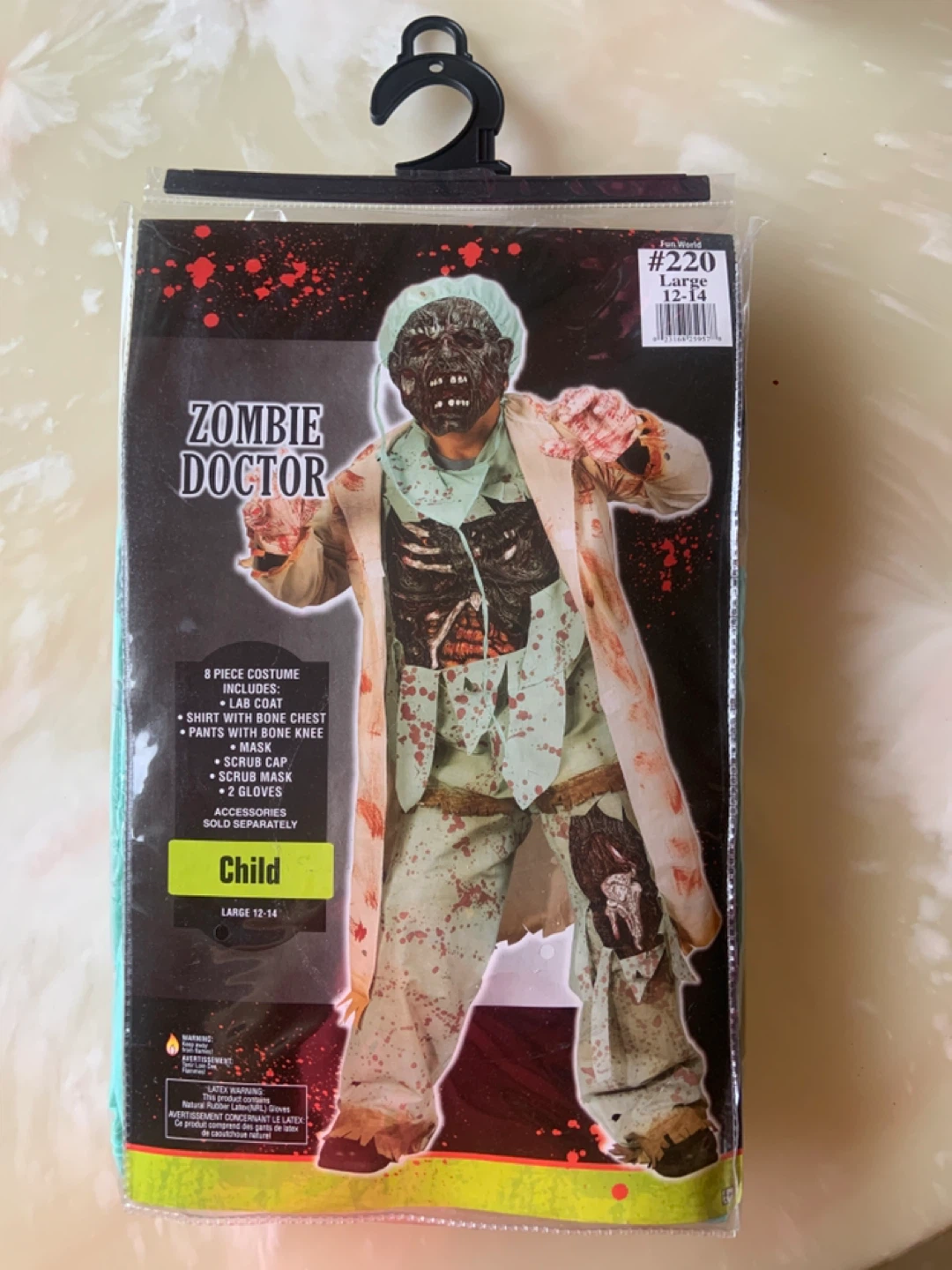 Zombie Doctor Costume - Size Large (12-14 years)