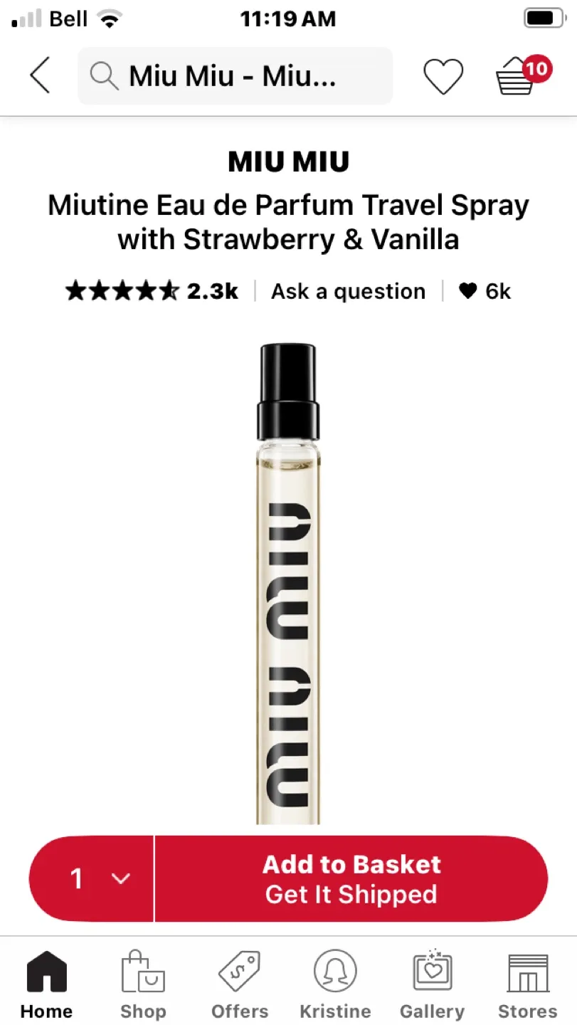 Miu Miu Miutine Eau de Parfum Travel Spray image indicator(4)