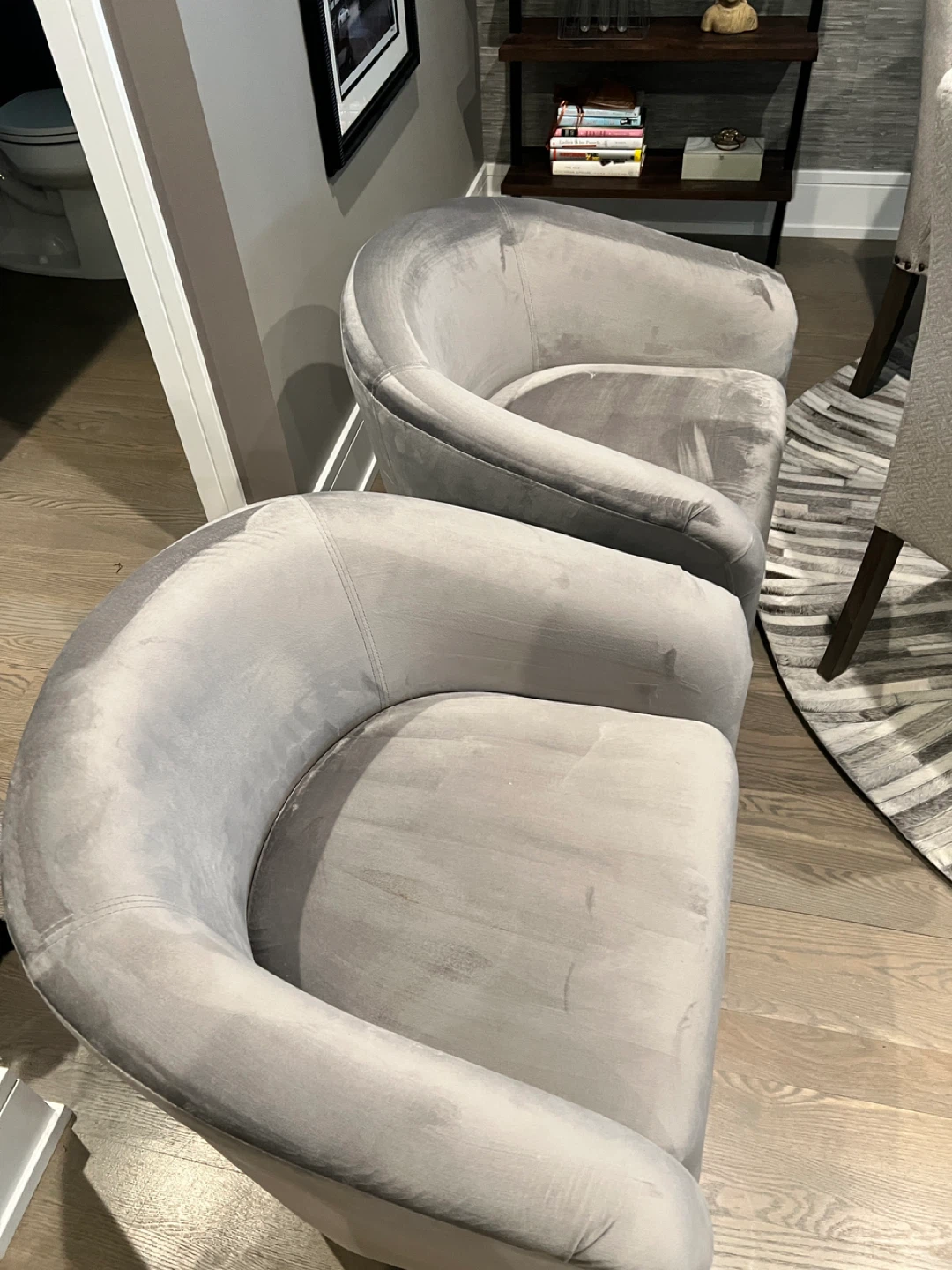 Gray Velvet Accent Chair