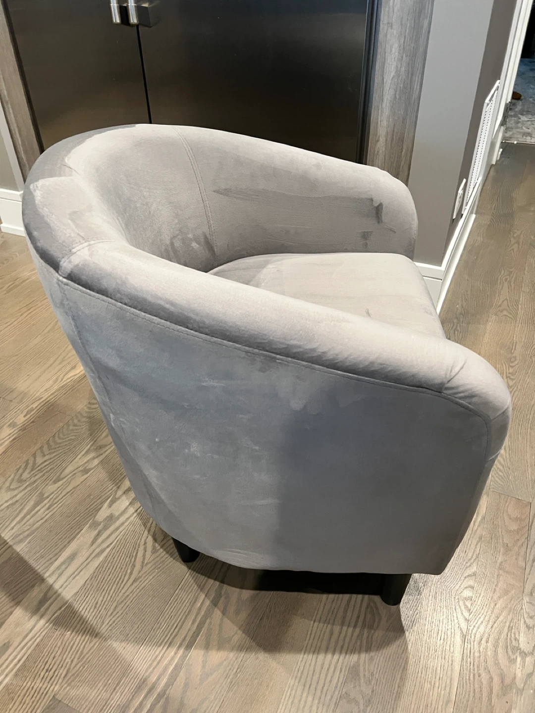 Gray Velvet Accent Chair - photo 5