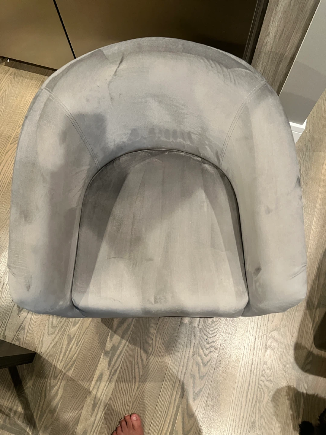 Gray Velvet Accent Chair - photo 3
