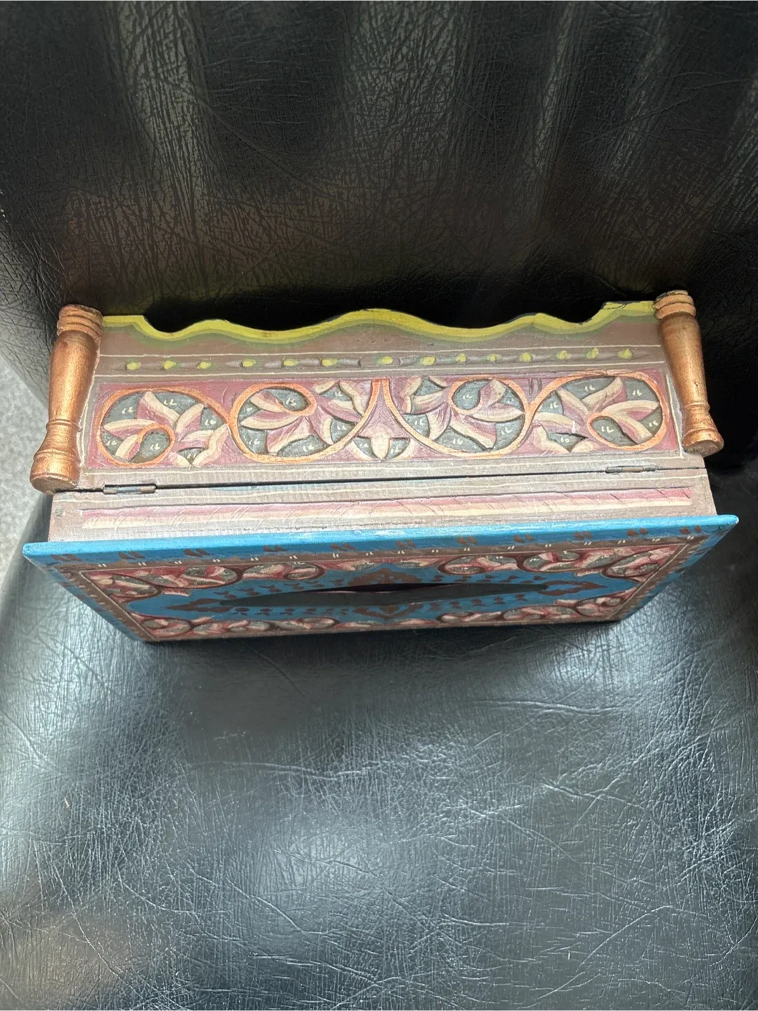 Hand Carved Wooden Tissue Box Cover image indicator(5)