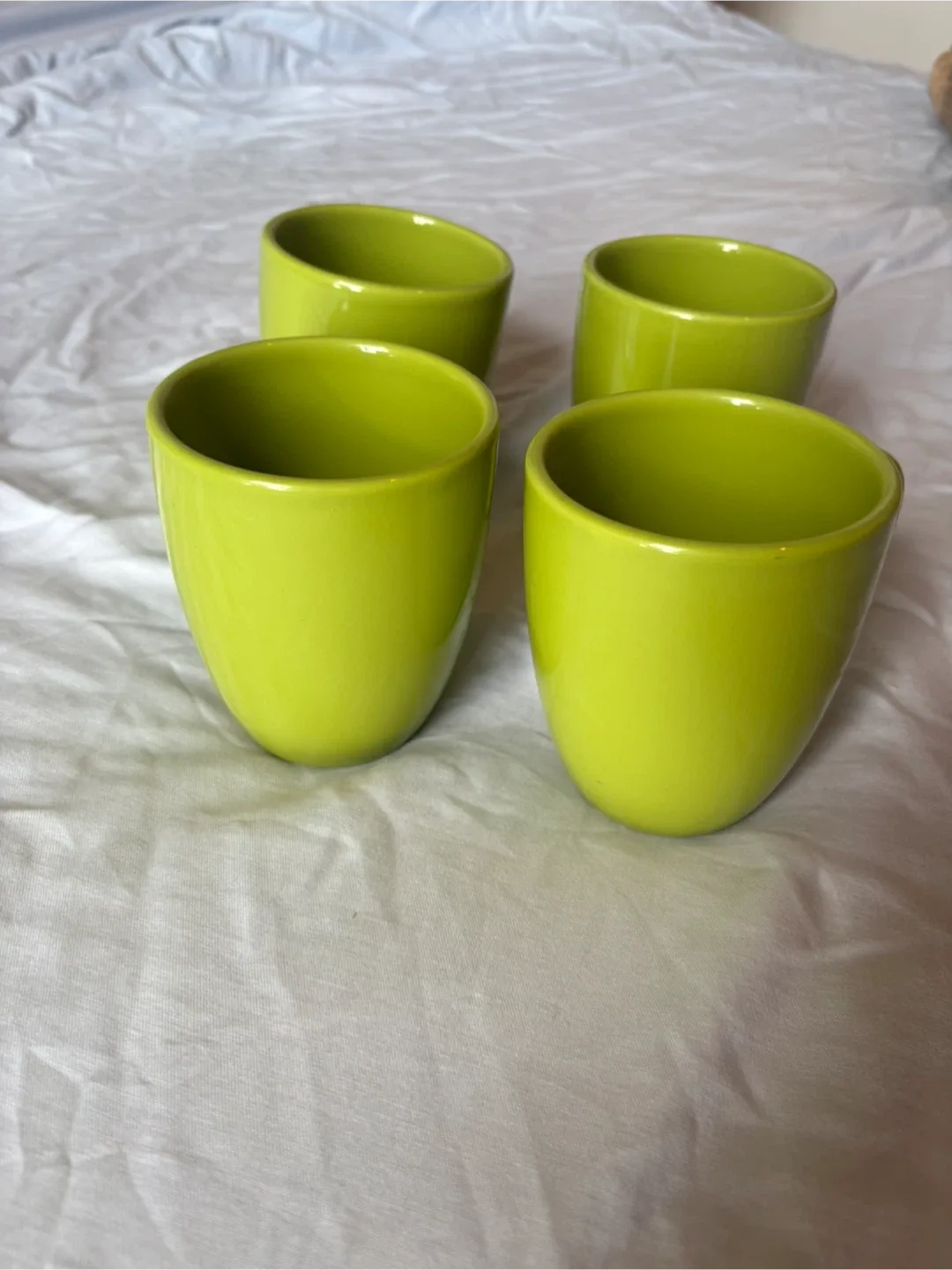 Set of 4 Green Ceramic Mugs thumbnail