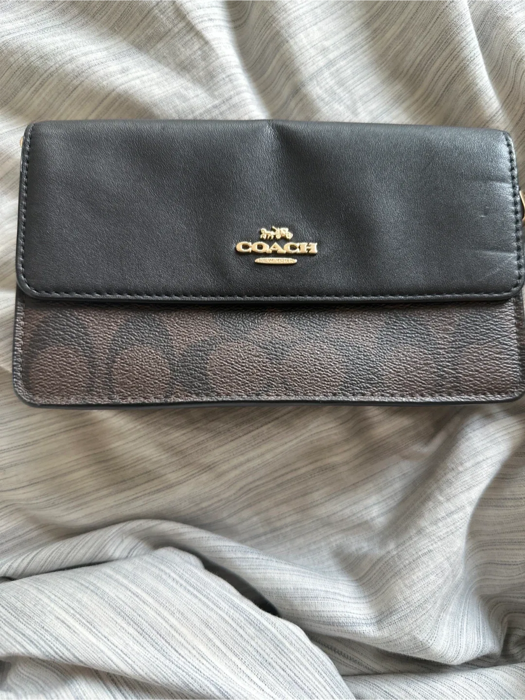 Coach Black/Brown Clutch Purse thumbnail