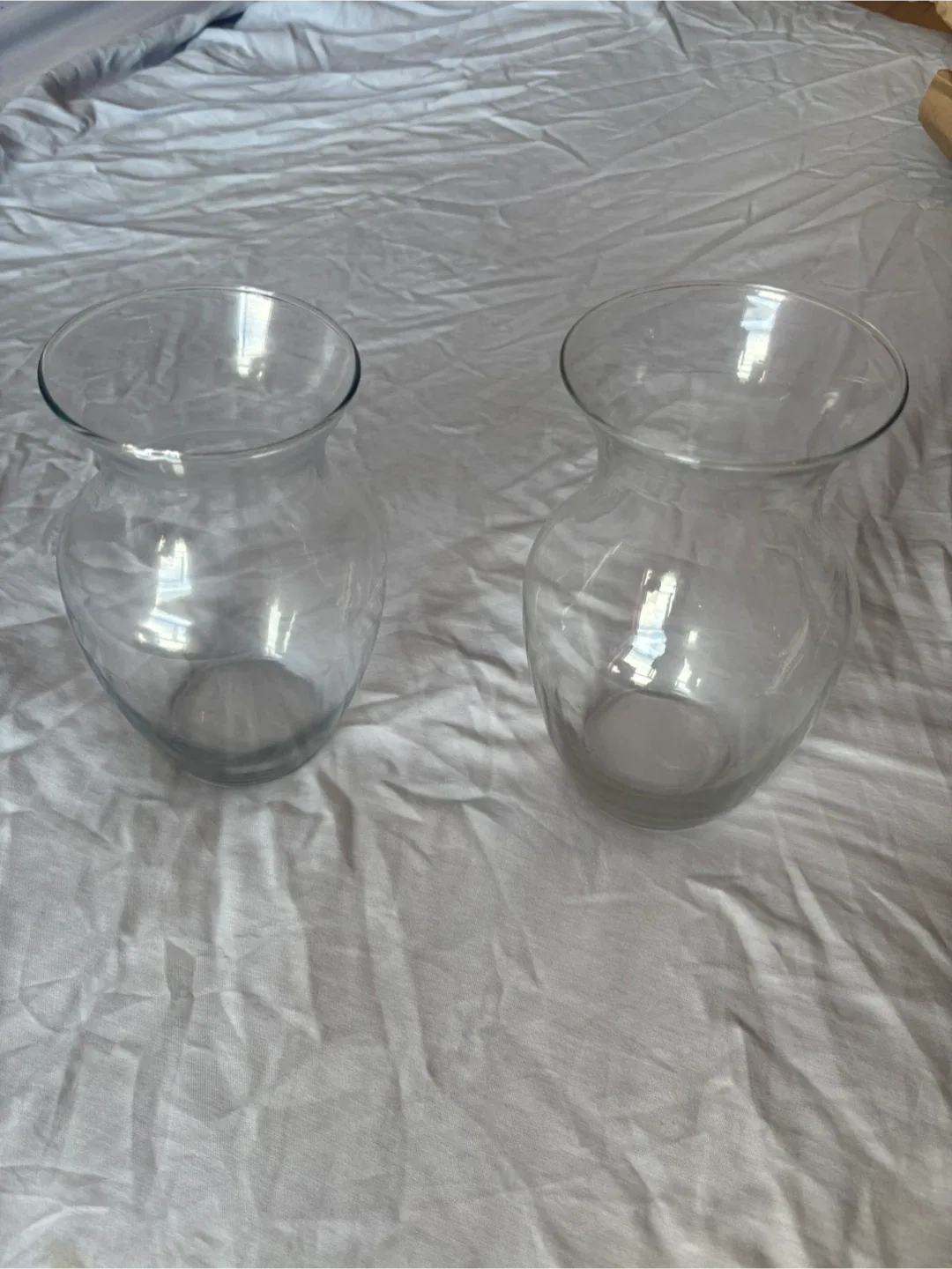 Two Clear Glass Vases thumbnail