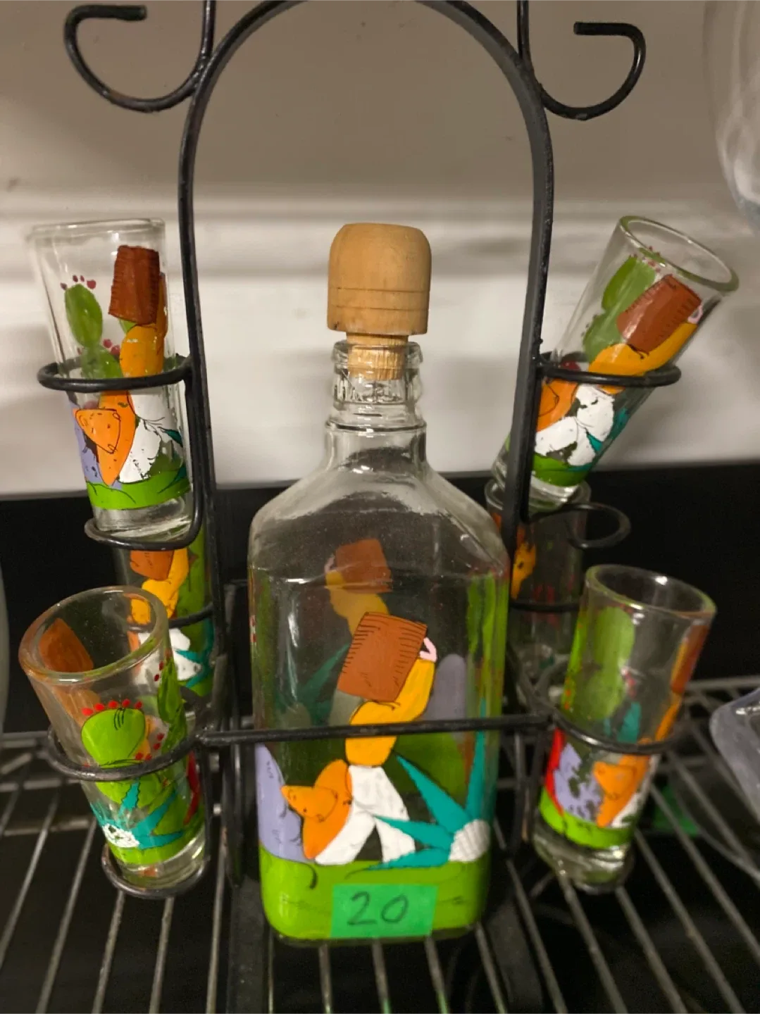 Hand-Painted Tequila Set with Bottle & 6 Shot Glasses thumbnail