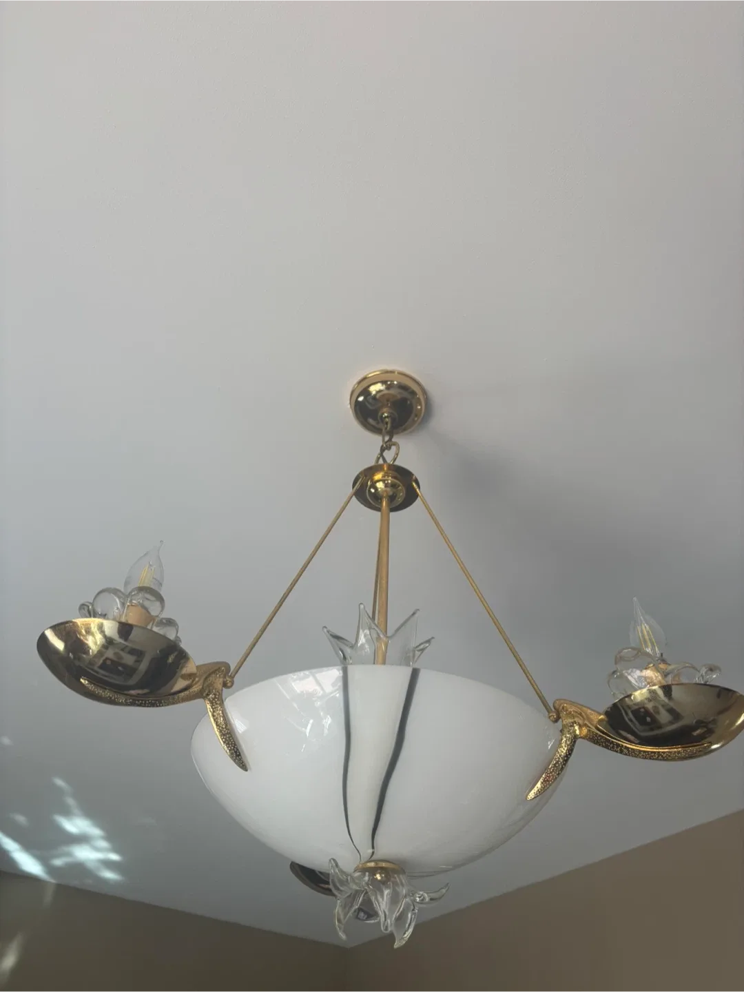 Gold & White Decorative Ceiling Light image indicator(2)