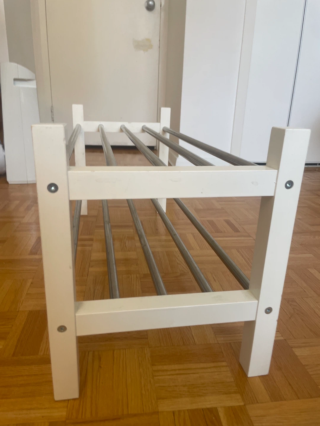 IKEA Portis Shoe Rack - White/Silver - photo 2