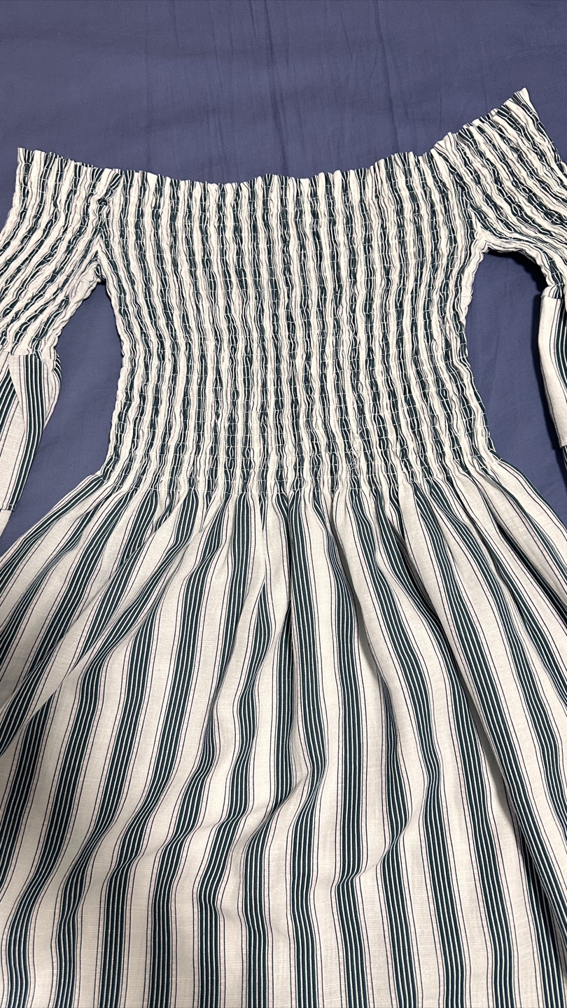 Striped Off-the-Shoulder Dress - photo 2