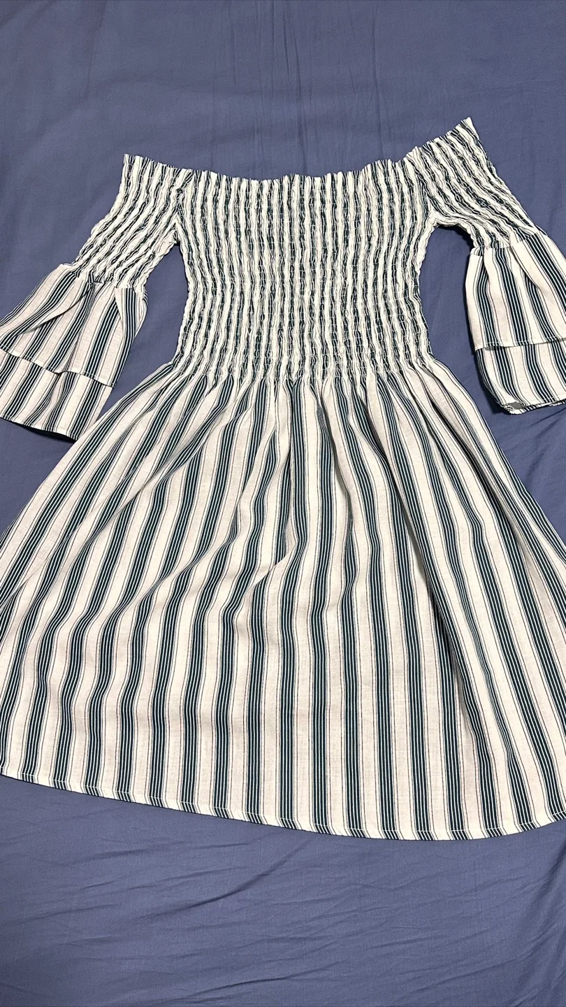 Striped Off-the-Shoulder Dress