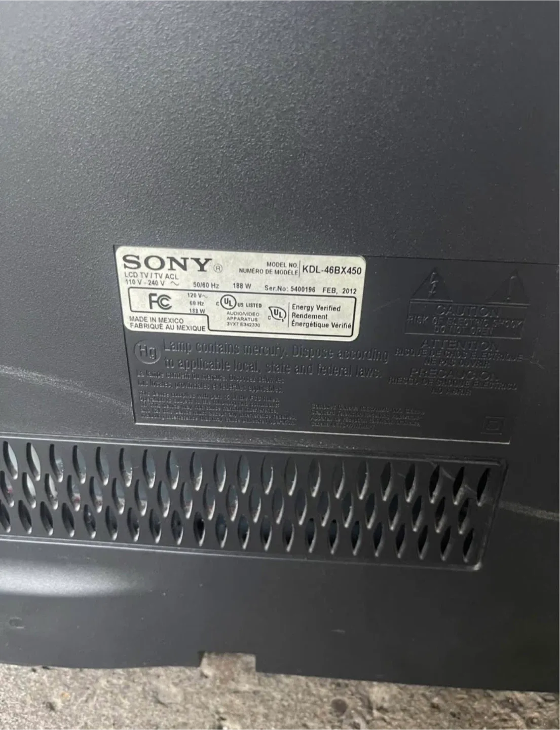 Sony Bravia KDL-46BX450 46" LCD TV image indicator(2)