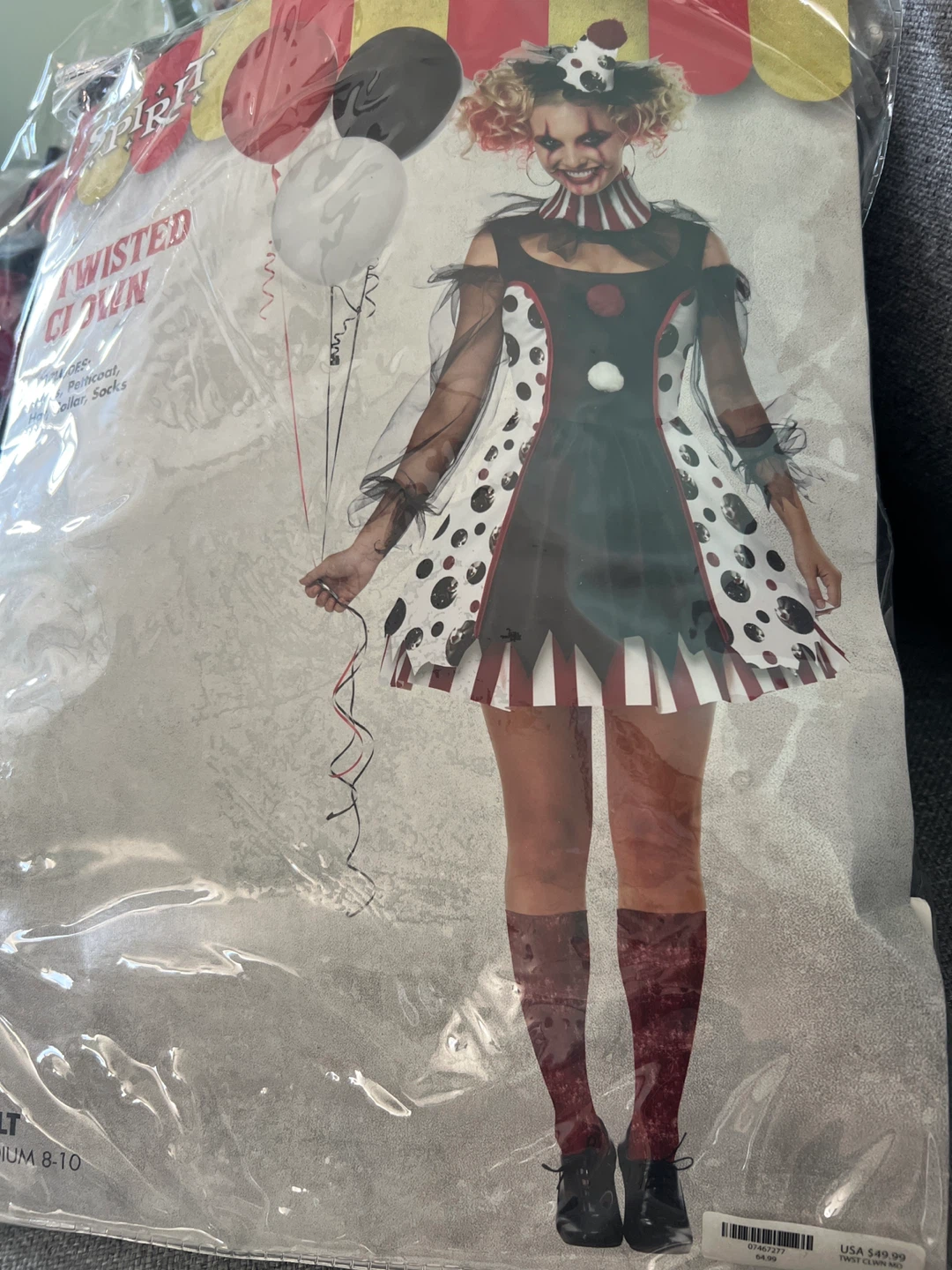 Spirit Halloween Twisted Clown Costume - Medium (8-10)