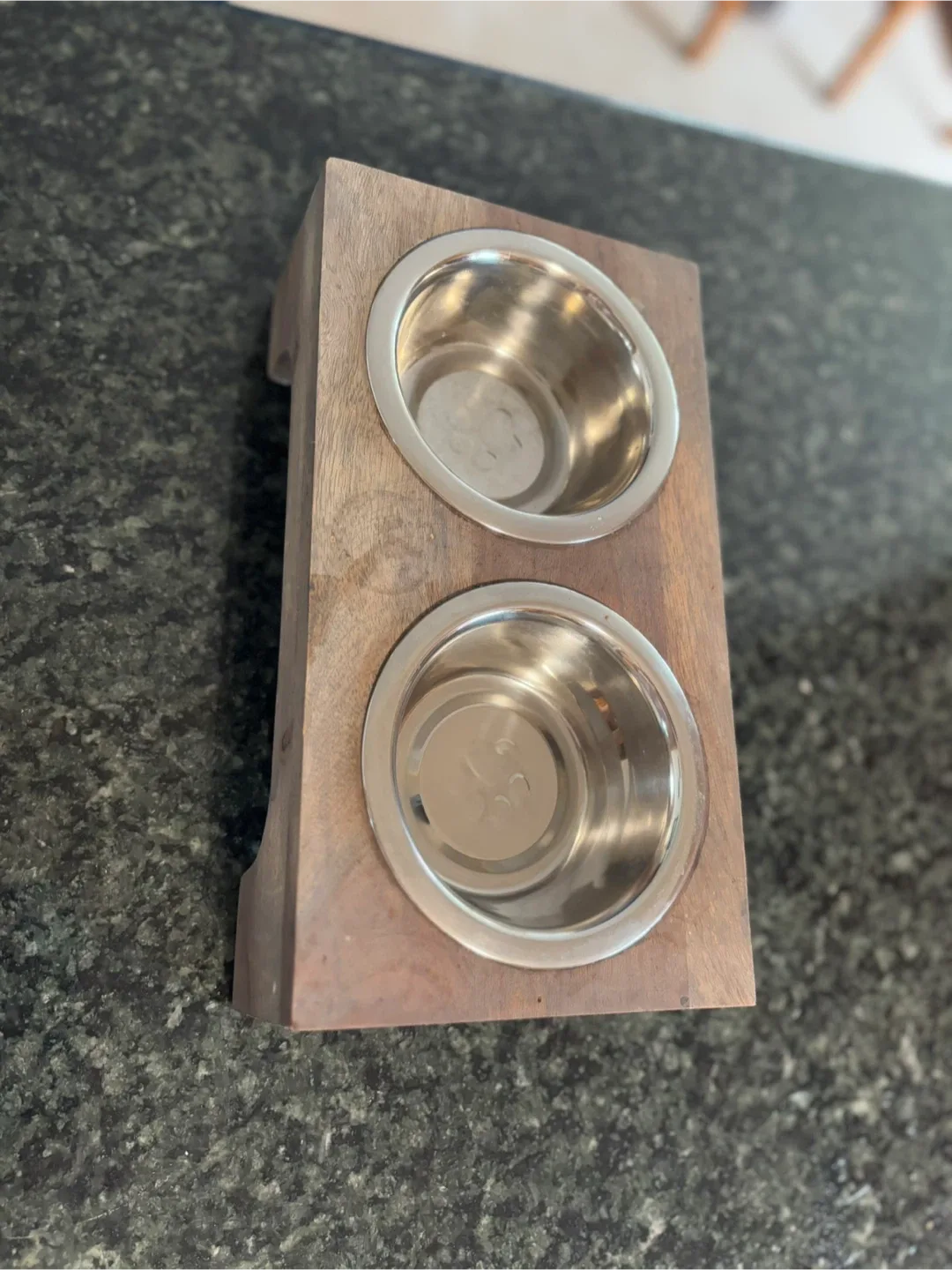 Elevated Double Dog Bowl Feeder - Wood & Stainless Steel image indicator(2)