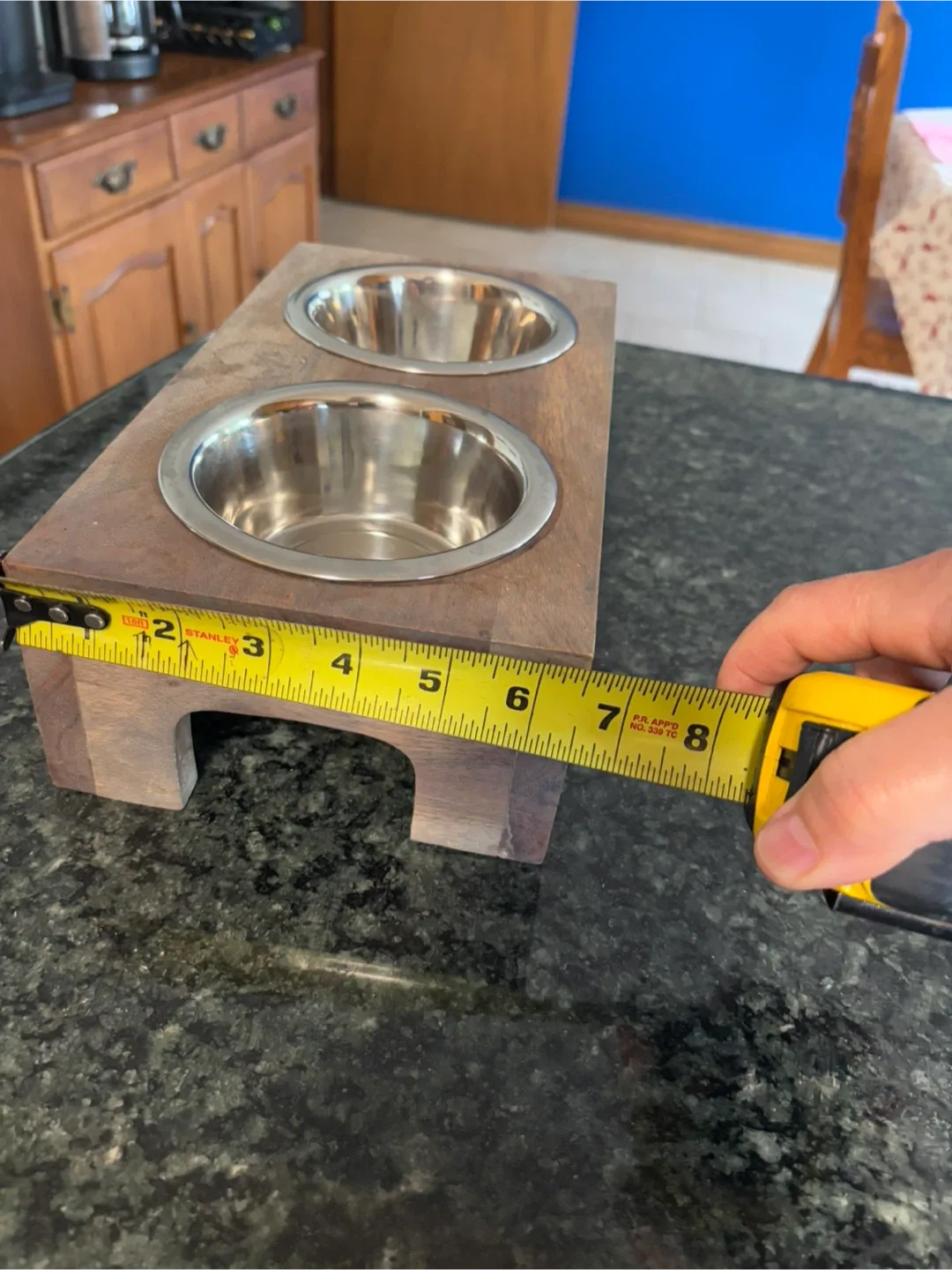 Elevated Double Dog Bowl Feeder - Wood & Stainless Steel image indicator(3)