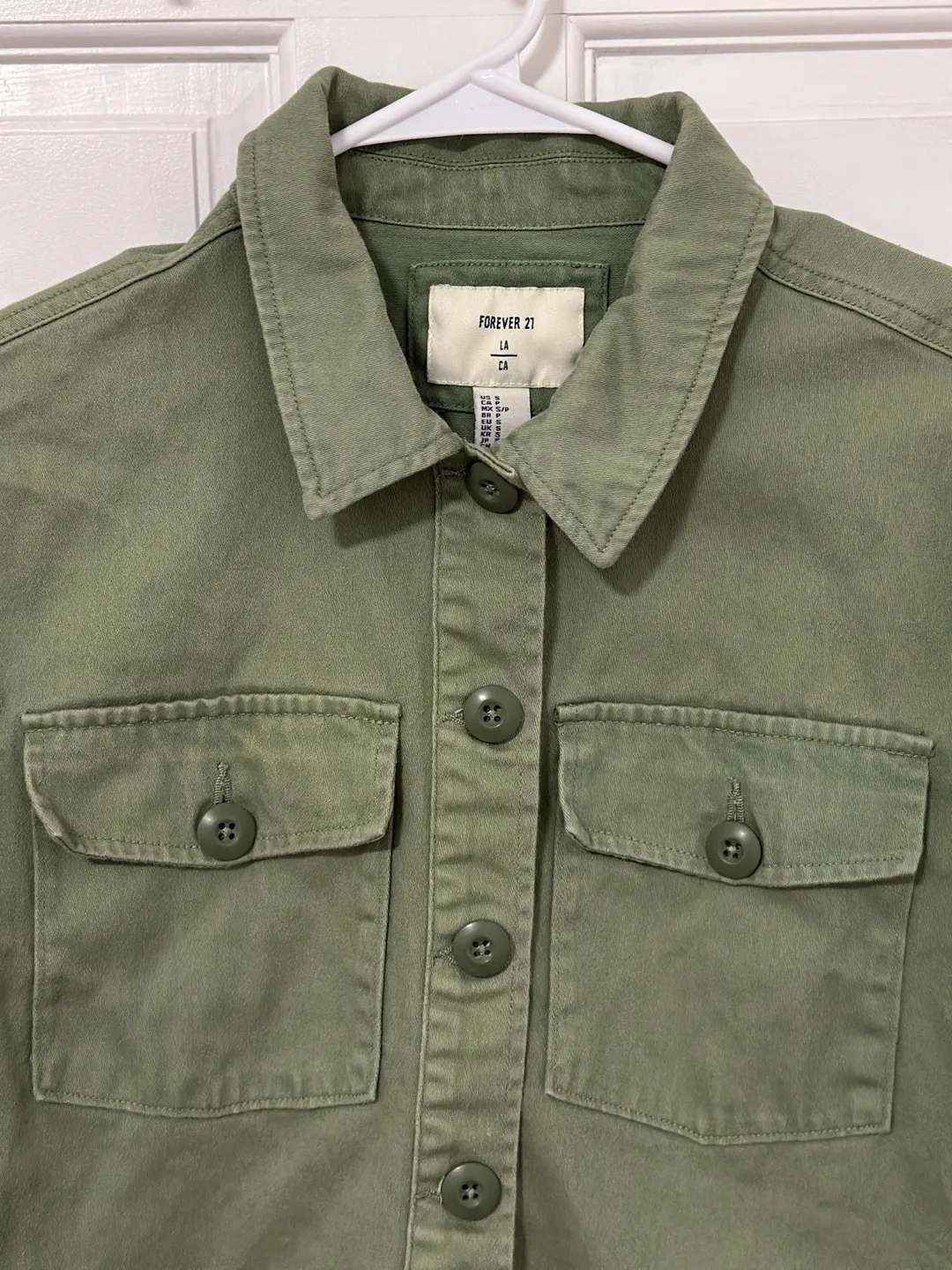 Forever 21 Olive Green Shirt Jacket image indicator(2)
