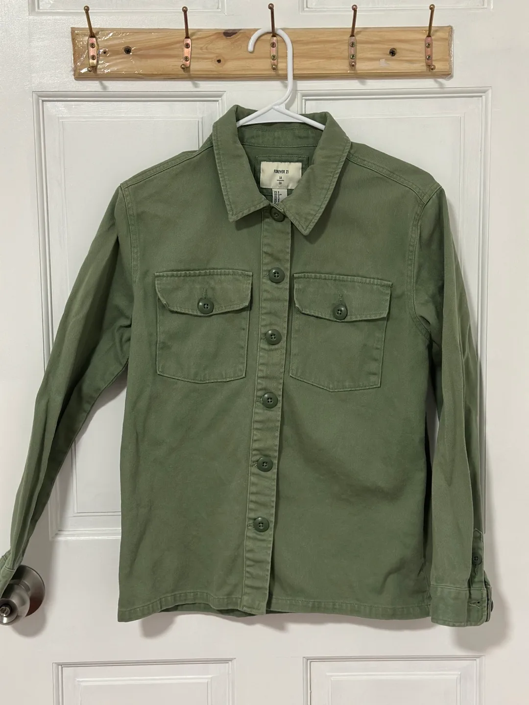 Forever 21 Olive Green Shirt Jacket