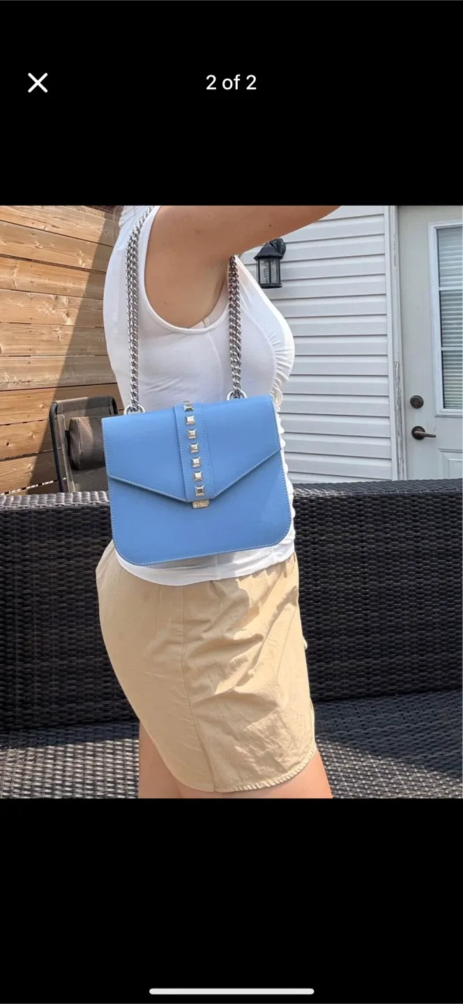 Leather Shoulder Bag - Blue image indicator(2)