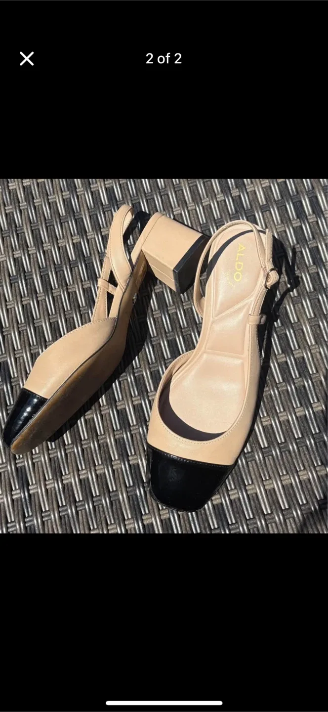 ALDO Bialle Beige & Black Heels image indicator(2)