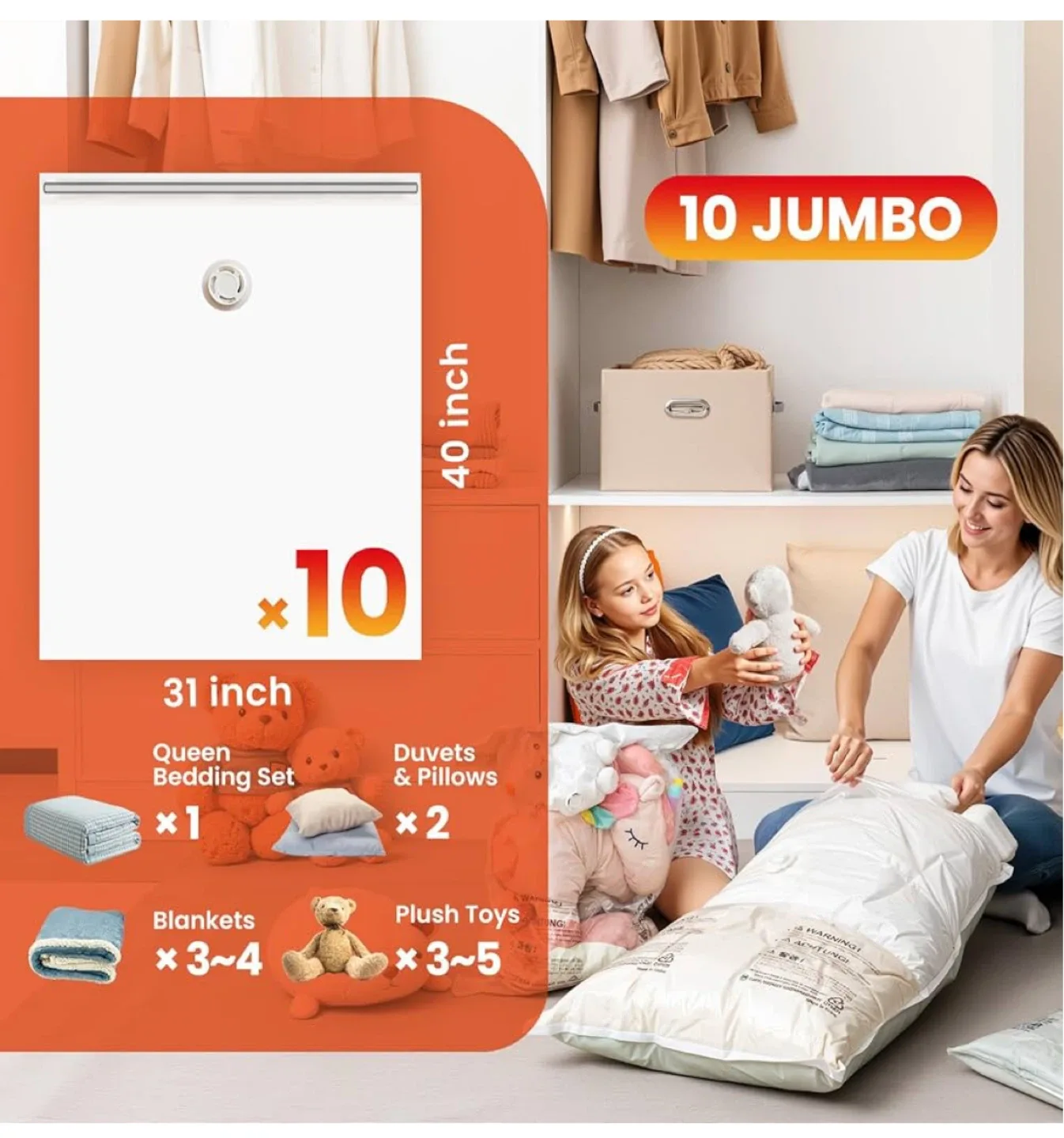 Jumbo Vacuum Storage Bags - 10 Pack image indicator(3)