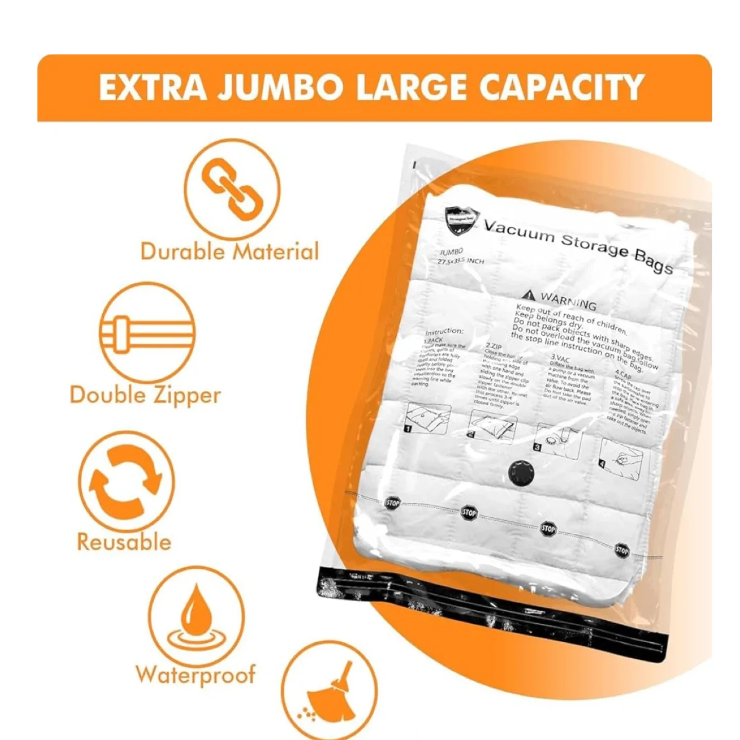 Jumbo Vacuum Storage Bags - 10 Pack image indicator(5)