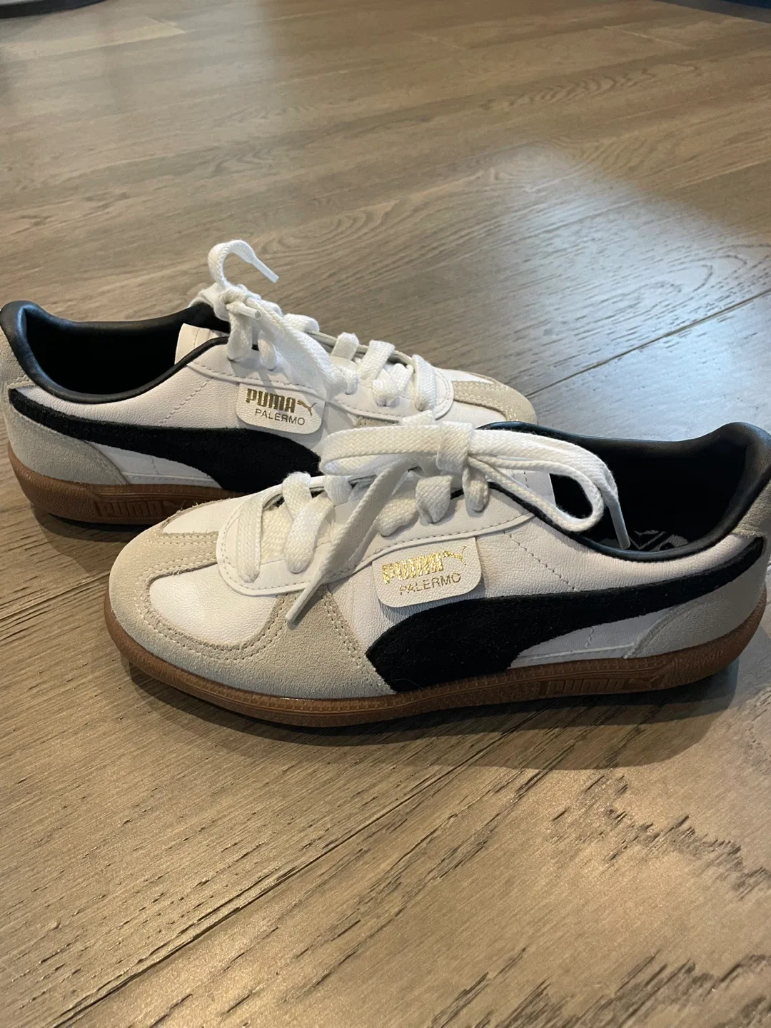 NEW Puma Women's Palermo Leather Sneaker - White/Beige image indicator(6)
