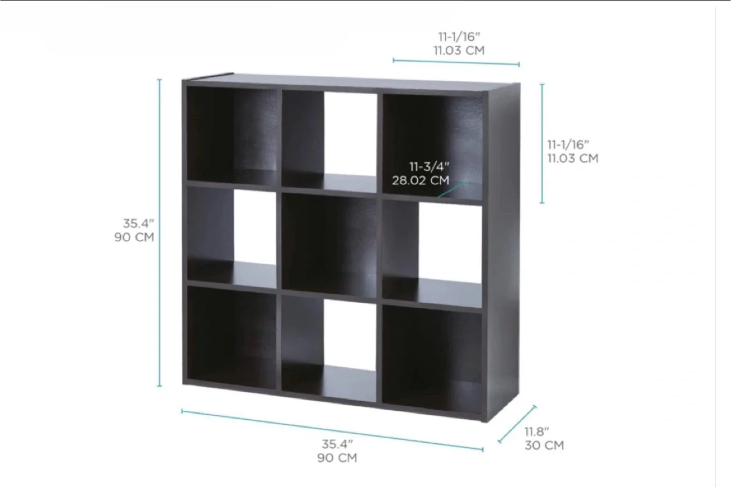 9-Cube Organizer Espresso - 35.4" x 35.4"(no back cover) thumbnail