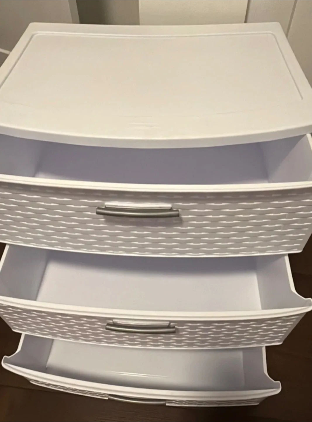 🧡White 3-Drawer Wide Weave Tower image indicator(2)