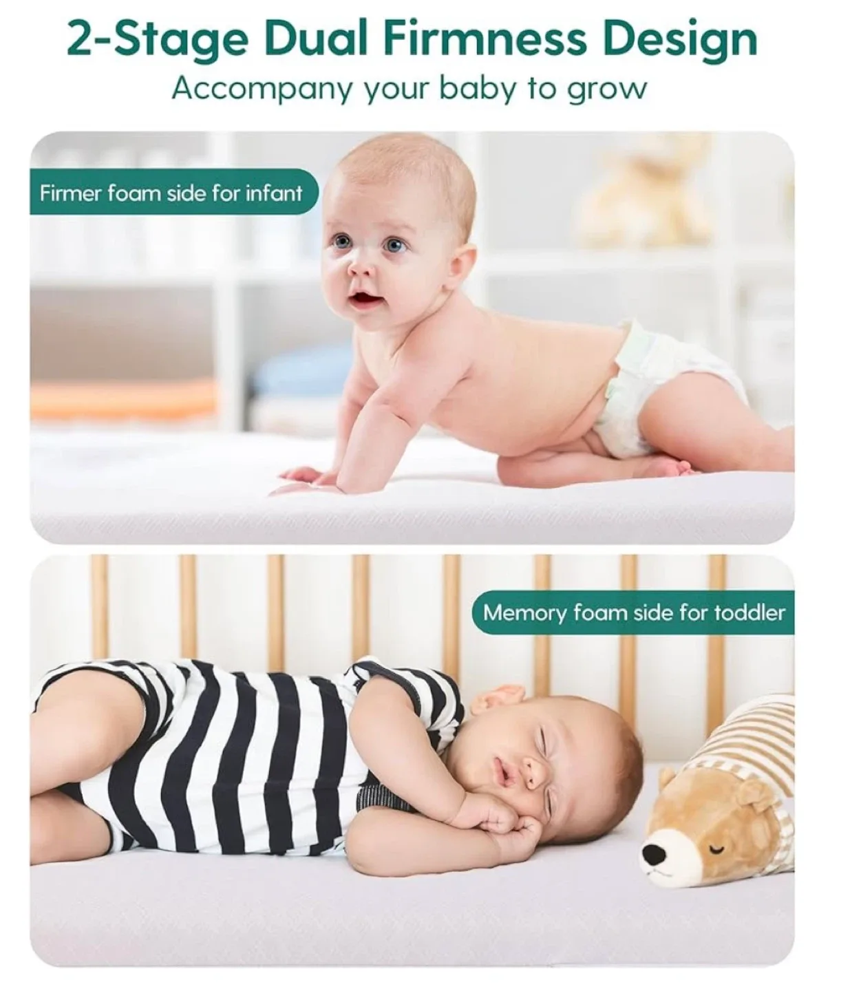 Dual Firmness Baby Crib Mattress - 52 x 27 inches image indicator(4)