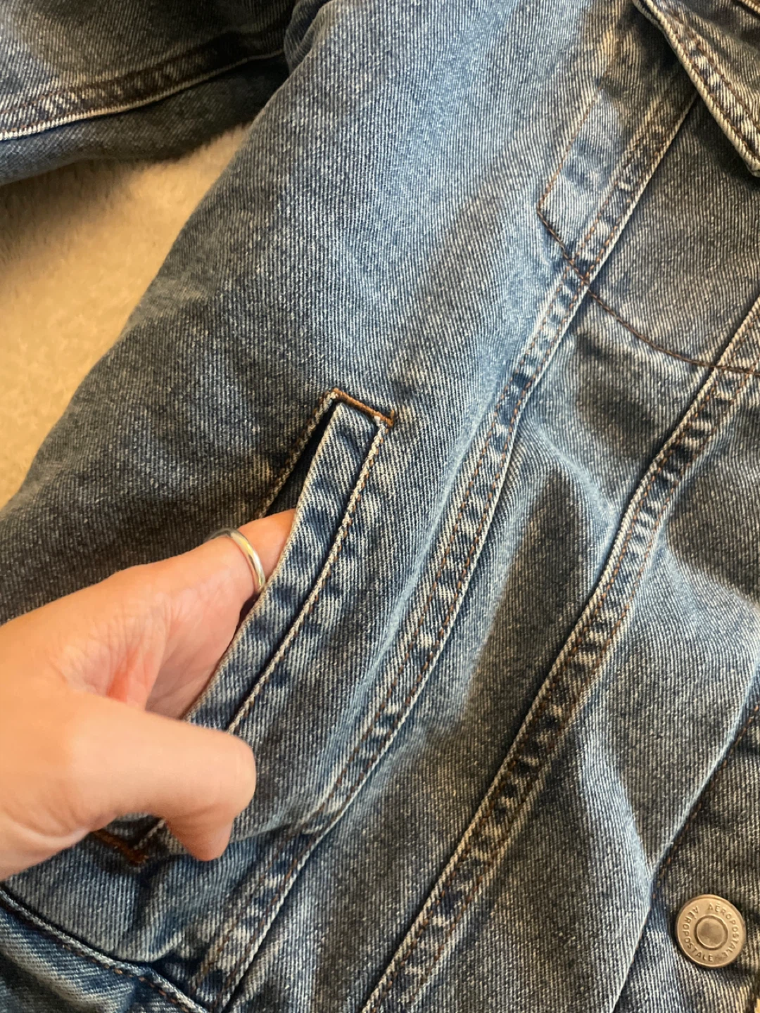 Aeropostale Denim Sherpa Jacket - Size L - photo 4