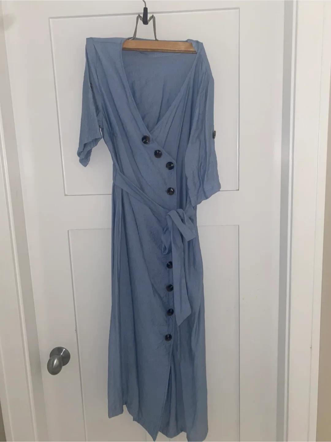 Blue Button-Down Midi Dress thumbnail