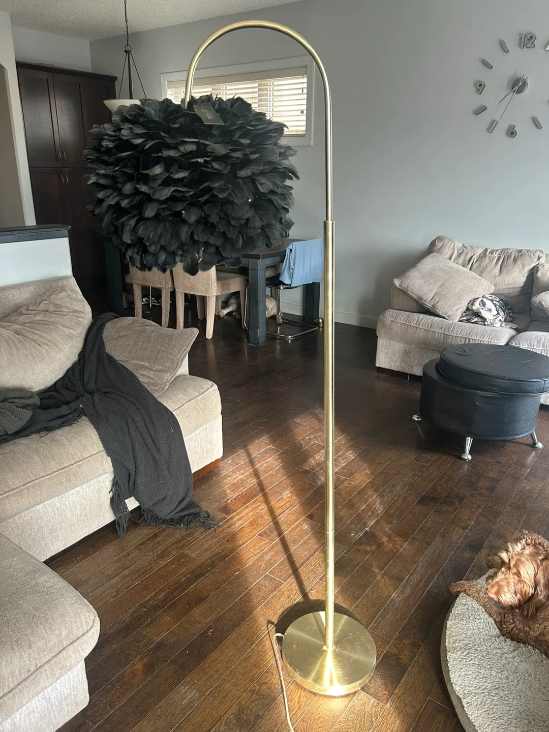 Rachel Zoe Feather Ball Floor Lamp - Black & Gold image indicator(2)