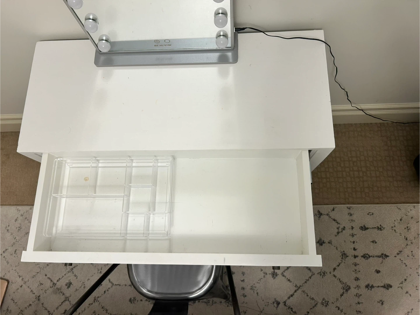 Restoration Hardware Vanity Plus Vanity Mirror and Metal Chair - photo 2