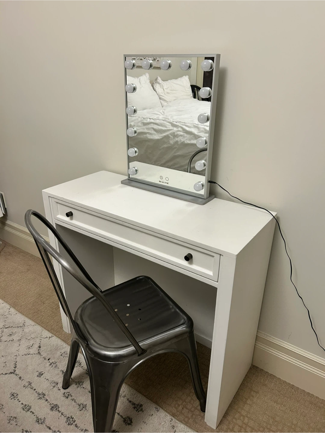 Restoration Hardware Vanity Plus Vanity Mirror and Metal Chair