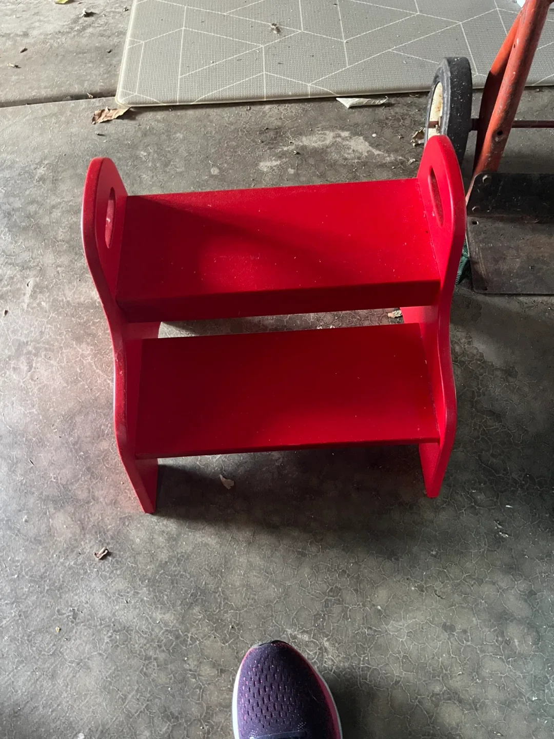 Red Wooden Step Stool 🧡