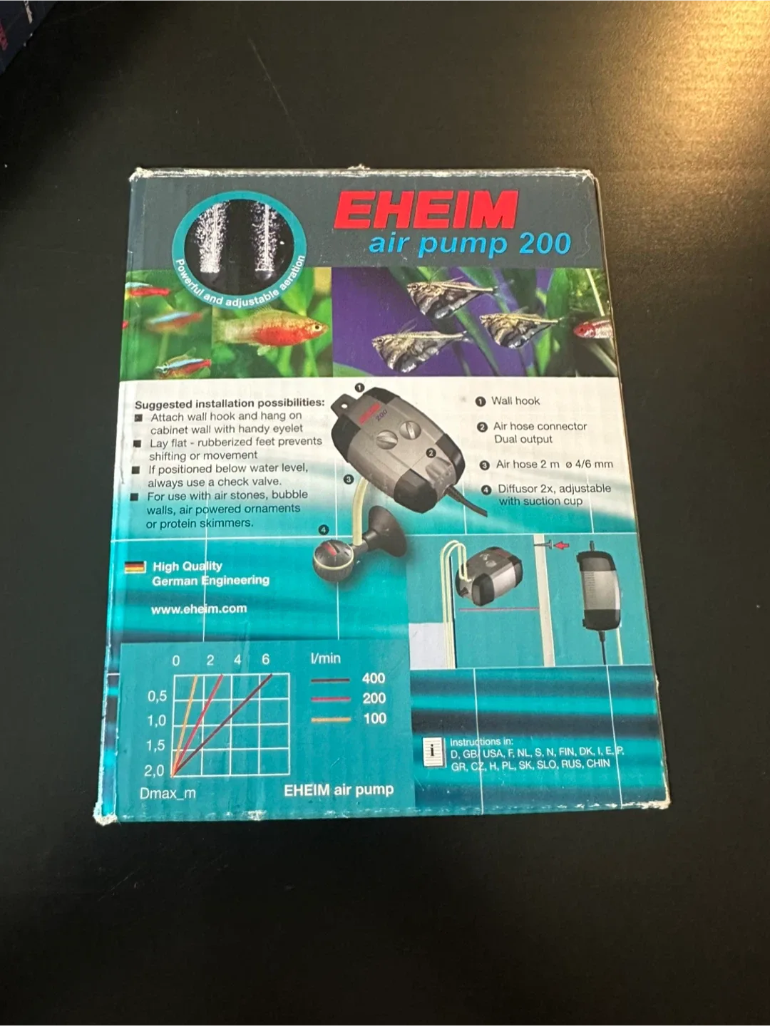 🧡Eheim Air Pump 200 (3.5 watts) - up to 60 gallons image indicator(2)