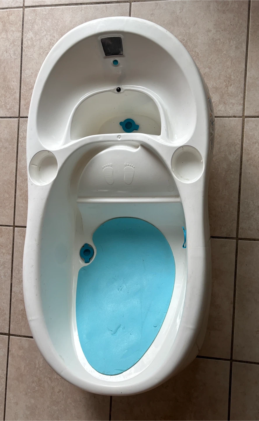 4moms Infant Tub with Digital Thermometer - White/Blue ❤️