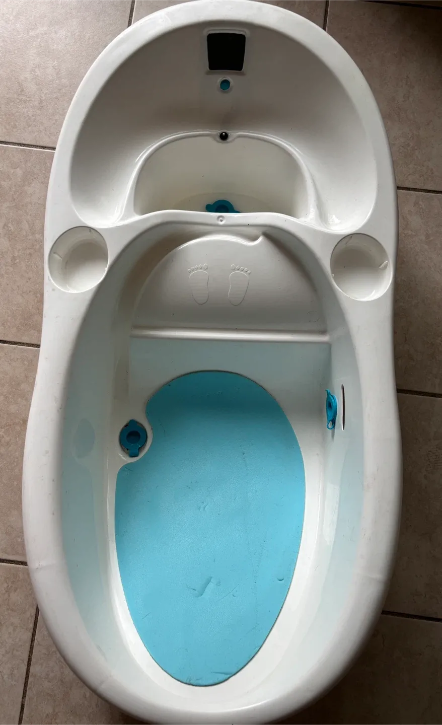 4moms Infant Tub with Digital Thermometer - White/Blue ❤️ image indicator(5)
