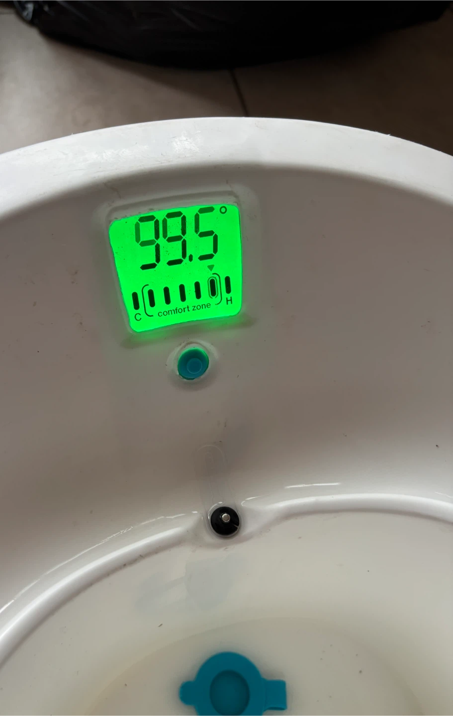4moms Infant Tub with Digital Thermometer - White/Blue ❤️ - photo 2